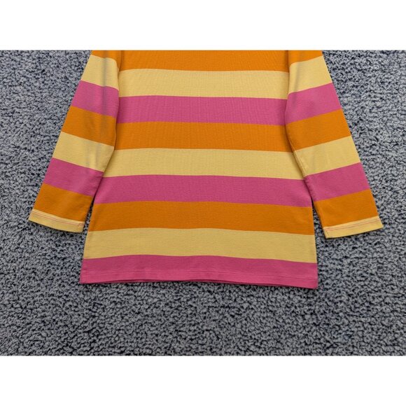 Y2K Talbots Colorblock Top Size M Striped Preppy Colorful 90s Beachy VTG Pink - Picture 6 of 10